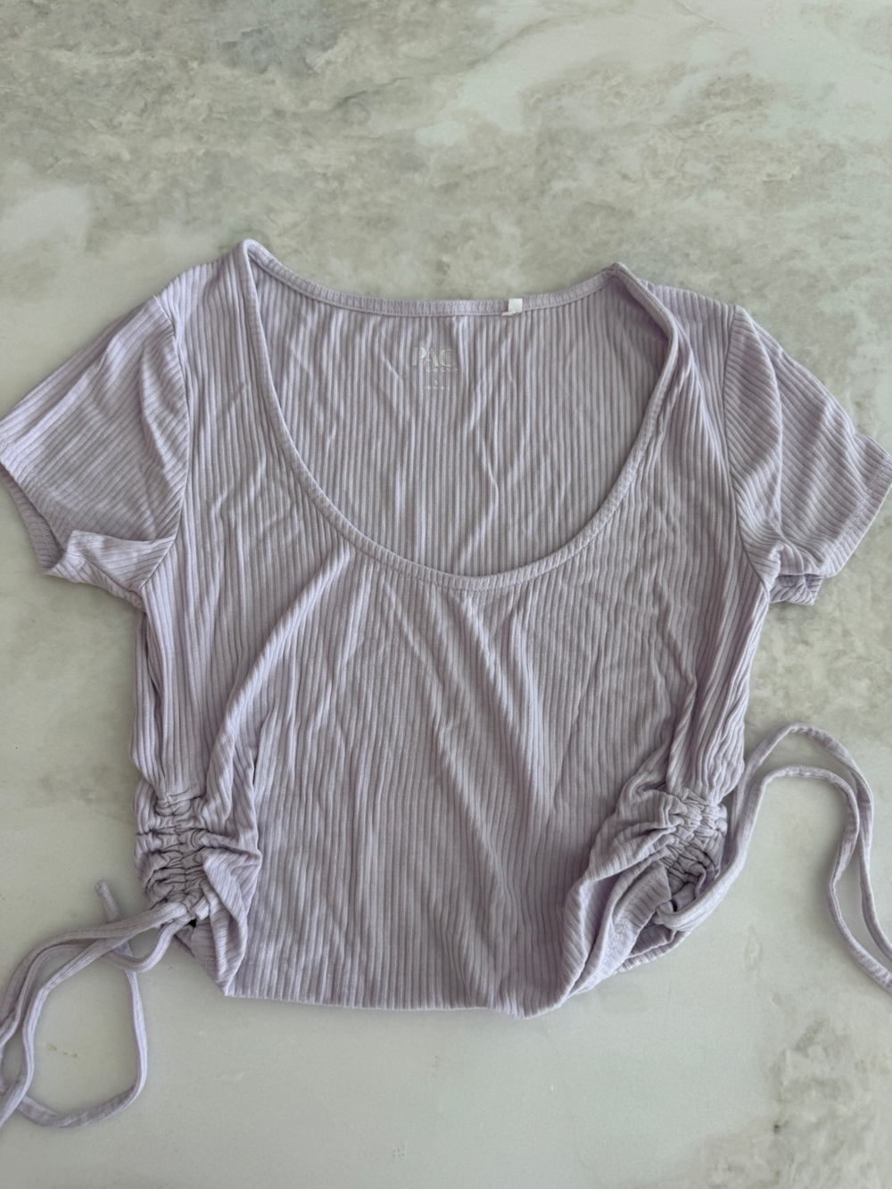 PacSun Lavender Ribbed Side-Tie Crop Top